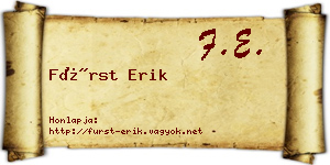 Fürst Erik névjegykártya